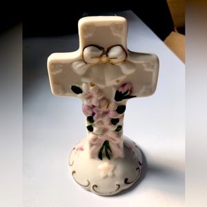 Vintage Religious Standing Cross Figurine
